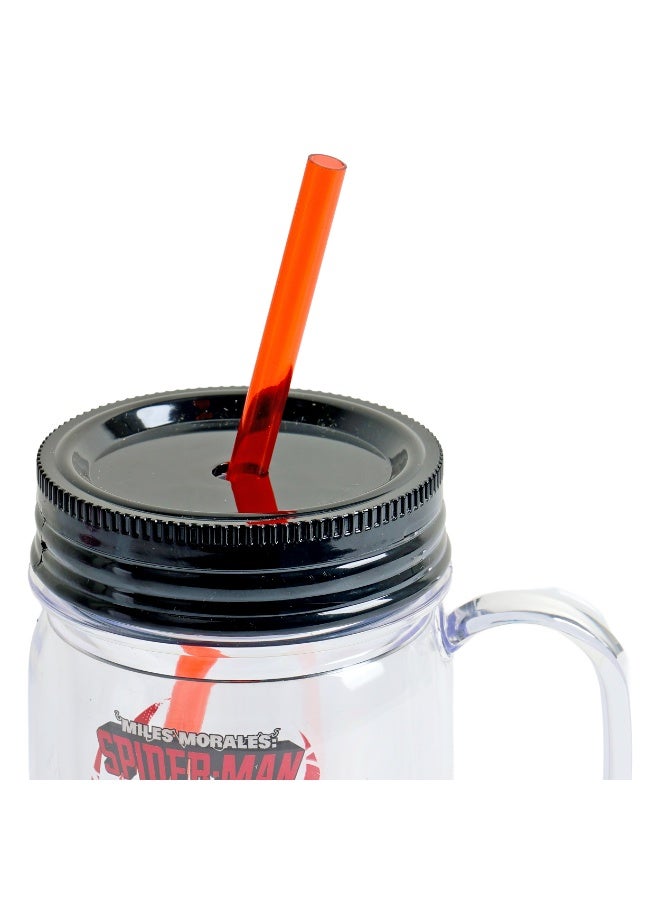Marvel Spiderman Drinking Jar With Straw  - 550ml - Image 4